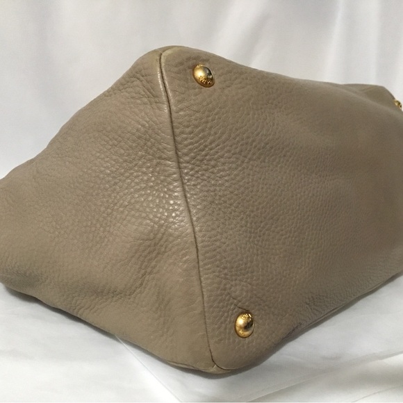 Authentic PRADA Pebbled Leather Tote Bag with Strap - Picture 7 of 16